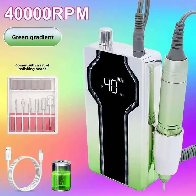 Alt view image 2 of 6 - Professional Portable Nail Polish Machine High-Speed 0-40000rpm Multi-Plug Compatibility Two-in-One Unloader Bit Holder for Nail