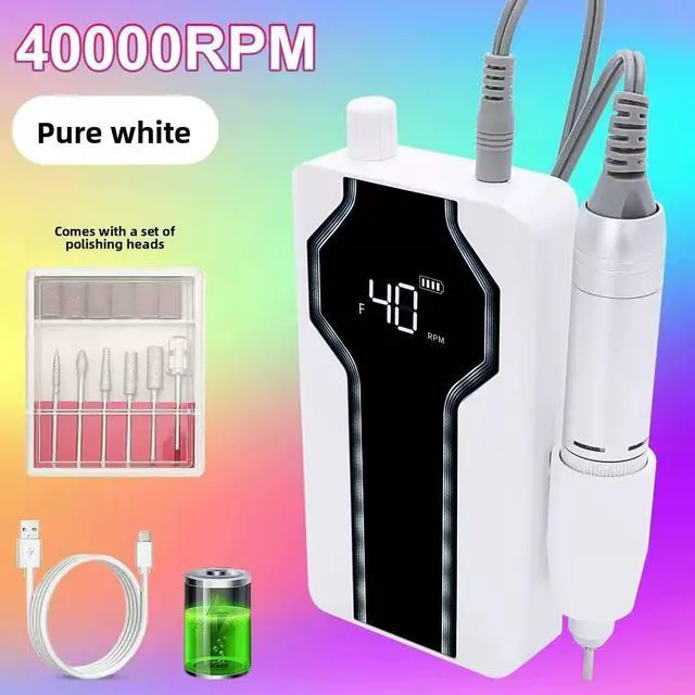 Alt view image 4 of 6 - Professional Portable Nail Polish Machine High-Speed 0-40000rpm Multi-Plug Compatibility Two-in-One Unloader Bit Holder for Nail