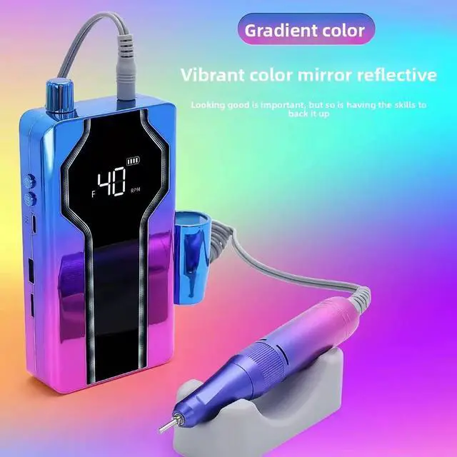Alt view image 3 of 5 - Professional Portable Nail Polish Machine High-Speed 0-40000rpm Multi-Plug Compatibility Two-in-One Unloader Bit Holder for Nail Emerald