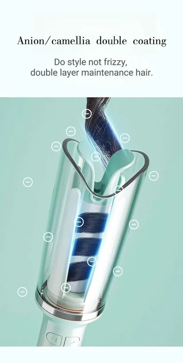 Alt view image 2 of 7 - Intelligent Professional Salon Auto Rotating Anion Curling Iron Anti Scalding Fast Heating Automatic Hair Curling Iron UK