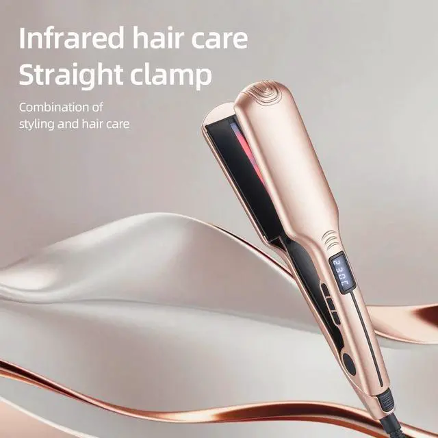 Alt view image 6 of 6 - Electric Hair Straightener LCD Display Ceramic Plates Ionic Infrared Straightening Board Home Use