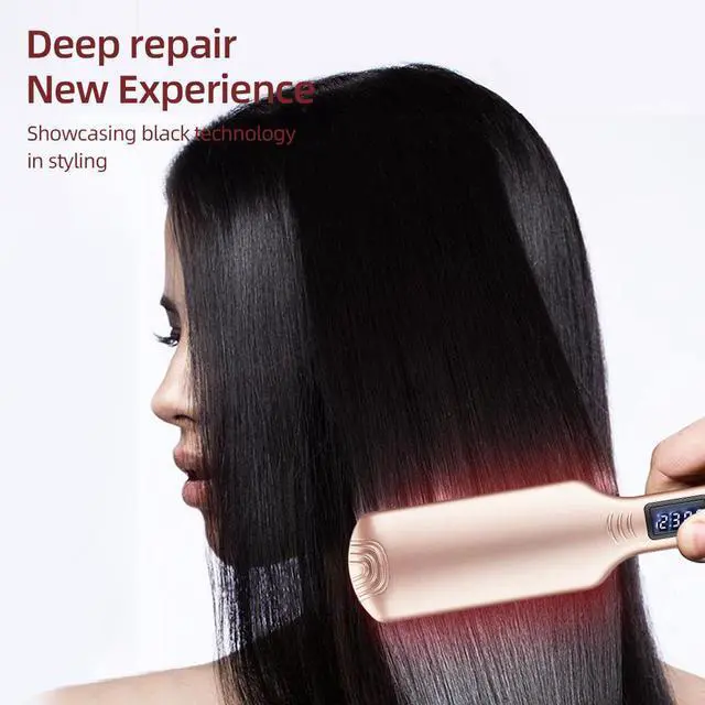 Alt view image 3 of 6 - Electric Hair Straightener LCD Display Ceramic Plates Ionic Infrared Straightening Board Home Use