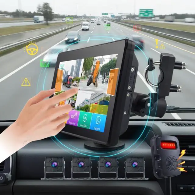 Alt view image 4 of 4 - 7 Inch IPS Waterproof Truck Dash Cam | 360 4-Camera 1080P HD Recorder with AI BSD 1 Year Warranty