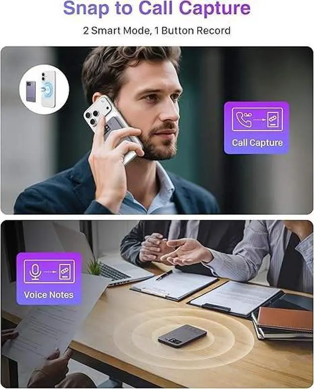 Alt view image 4 of 6 - 64Gb Digital Voice Recorders 36H Bluetooth WiFi Call ChatGPT5 AI Note Taker Mind Map Summary & Free Transcribe Subscription