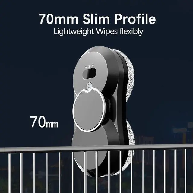 Alt view image 4 of 7 - Smart Water Spray Vacuum Window Washer Robot Cordless Glass Cleaner Electric Window Cleaning Robot With Remote Control White US