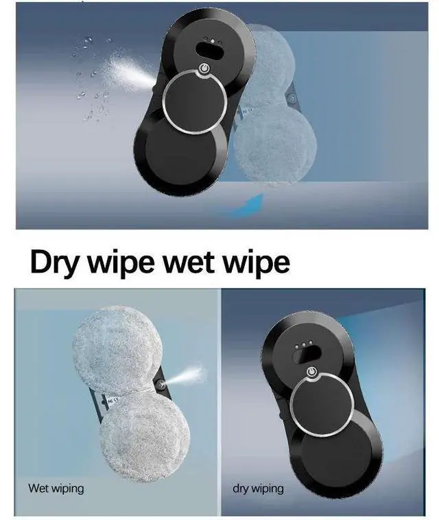 Alt view image 5 of 7 - Smart Water Spray Vacuum Window Washer Robot Cordless Glass Cleaner Electric Window Cleaning Robot With Remote Control White US