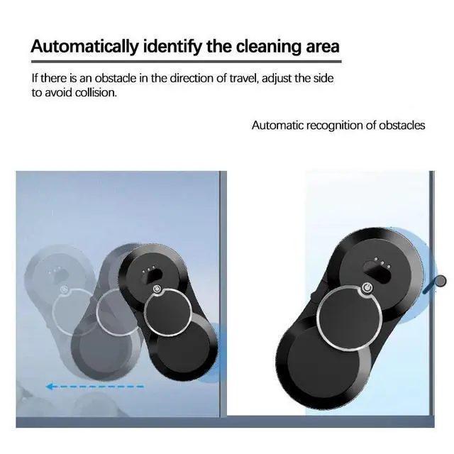 Alt view image 6 of 6 - Smart Water Spray Vacuum Window Washer Robot Cordless Glass Cleaner Electric Window Cleaning Robot With Remote Control Black EU