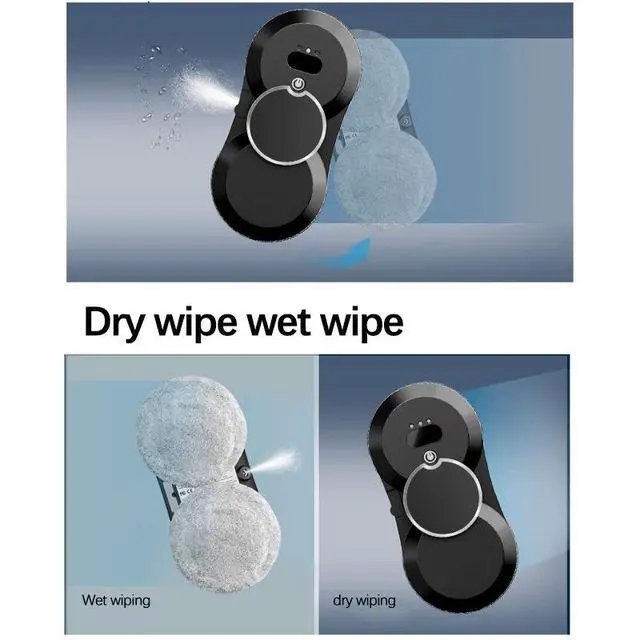 Alt view image 4 of 6 - Smart Water Spray Vacuum Window Washer Robot Cordless Glass Cleaner Electric Window Cleaning Robot With Remote Control Black EU