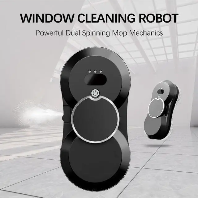 Alt view image 5 of 6 - Smart Water Spray Vacuum Window Washer Robot Cordless Glass Cleaner Electric Window Cleaning Robot With Remote Control Black EU