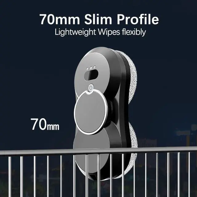 Alt view image 3 of 6 - Smart Water Spray Vacuum Window Washer Robot Cordless Glass Cleaner Electric Window Cleaning Robot With Remote Control Black EU