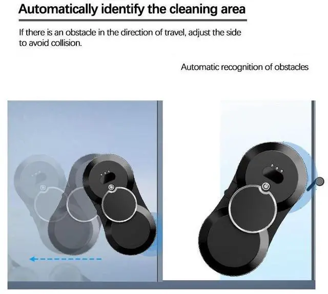 Alt view image 6 of 6 - Smart Water Spray Vacuum Window Washer Robot Cordless Glass Cleaner Electric Window Cleaning Robot With Remote Control Black US