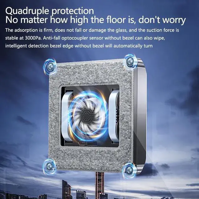 Alt view image 4 of 6 - Smart Home Window Cleaning Robot with Double Spray Small Circular Design Remote Control US Plug