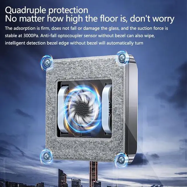 Alt view image 4 of 6 - Smart Home Window Cleaning Robot with Double Spray Small Circular Design Remote Control US Plug US