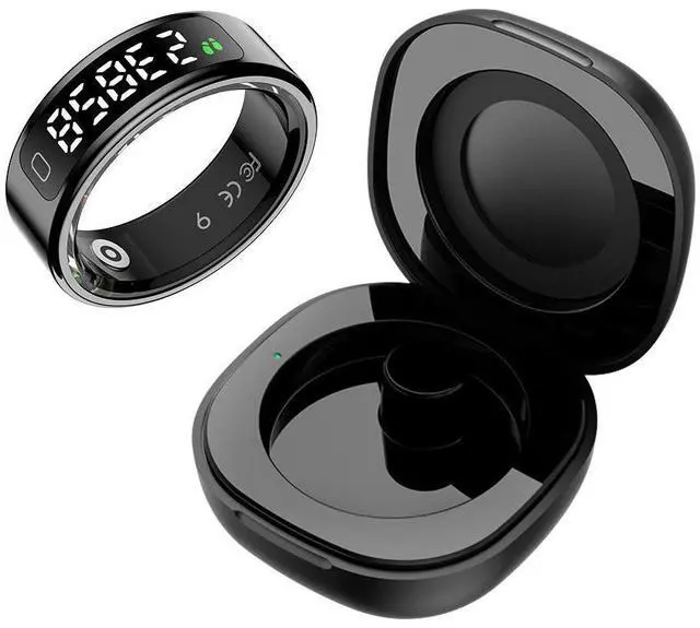 Alt view image 5 of 5 - R11C Smart Ring Manufacturer Touch Smart Ring 2025 Water Proof Health Tracker Smart Ring with SDK Gold us standard no. 12 magnetic charging