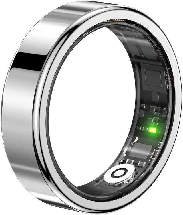 Main image of Smart Fitness Ring with NFC Waterproof Health Tracker for Women Smart Ring with Monitor ECG Silver size8
