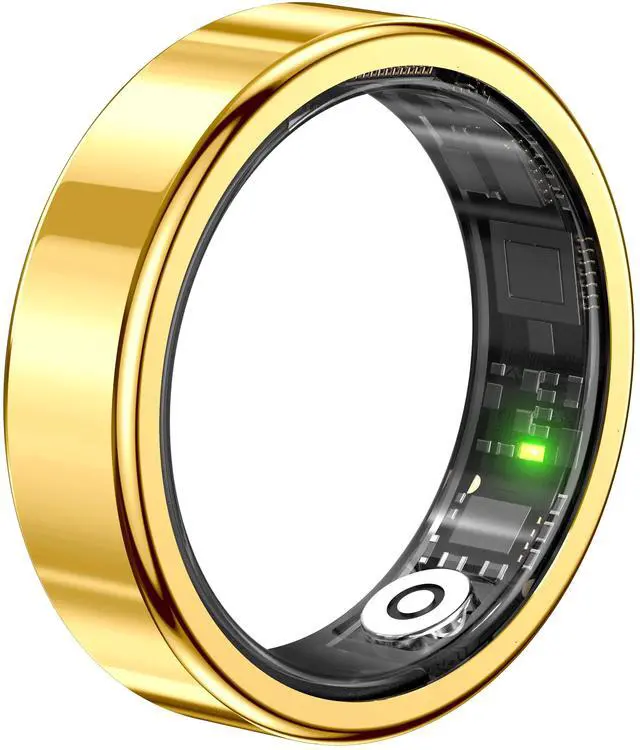 Main image of Smart Fitness Ring with NFC Waterproof Health Tracker for Women Smart Ring with Monitor ECG Gold size8