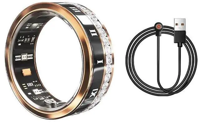 Main image of Stainless Steel Heart Rate Detection High Quality Smart Rings Android for Men Rose gold size9