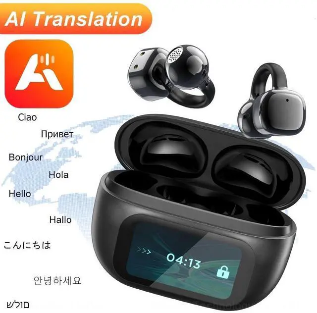 Alt view image 3 of 6 - G08 Sports Touch Screen Earphones for 5.4 IPX-6 Waterproof AI Translation Simultaneous Interpretation Digital Display