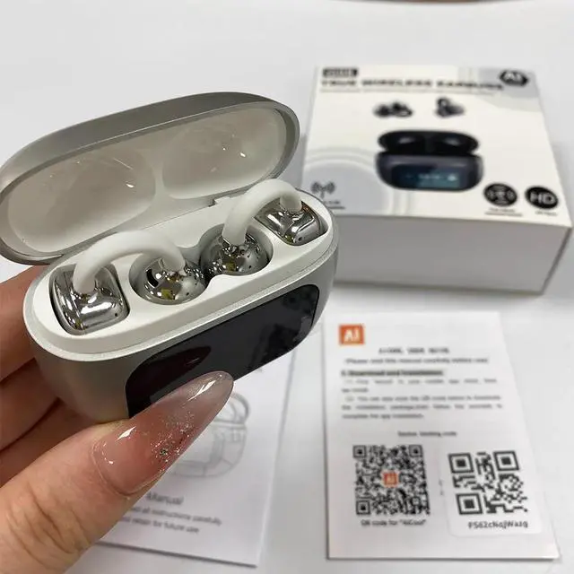 Main image of G08 Sports Touch Screen Earphones for 5.4 IPX-6 Waterproof AI Translation Simultaneous Interpretation Digital Display White