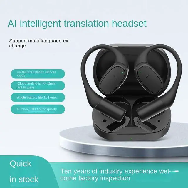 Alt view image 5 of 7 - AI Cross-Border V1 Translation Headset Real-Time Interpretation Multilingual Noise Cancelling In-Ear TWS Earphones JL LED IPX-6 Lifetime free creamy-white in 138 languages