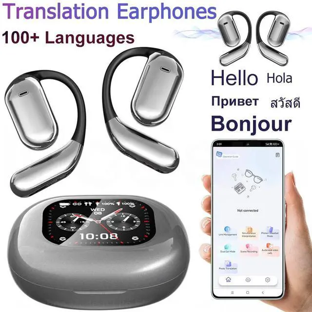 Alt view image 2 of 6 - YYK-Q16 Pro AI Smart Translation Earphones Supports Video Translation and Audio-to-text Conversion (Permanent Free Translation)