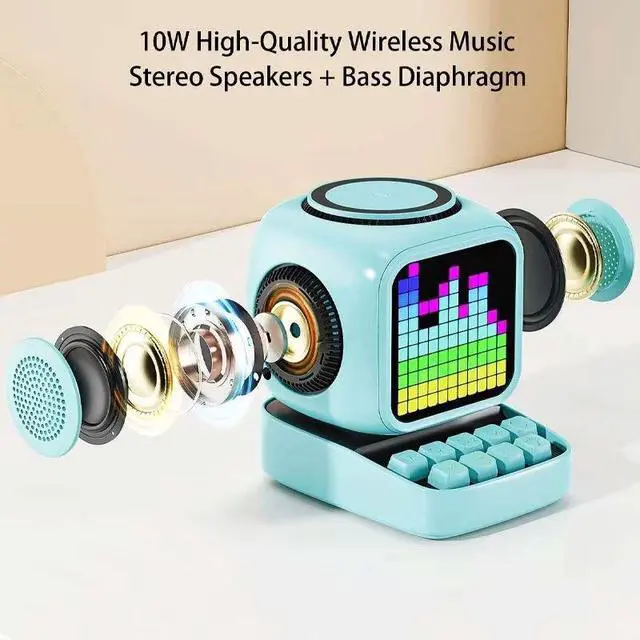 Alt view image 5 of 6 - Mini With New Wireless Smart BT Speaker Fast Charger Alarm Clocks Sound With AI Desk Table Gift Night