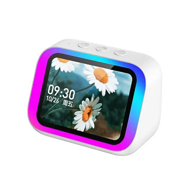 Alt view image 3 of 6 - Smart AI Speaker with Voice Control, LED Display & High-Quality Sound, Alarm Clock Function Speaker White