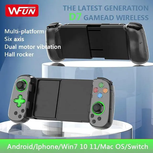 Alt view image 2 of 7 - Controller Gamepad D7 Wireless Stretching Gaming Gamepad Controller Mobile for Joystick Android IOS for Cloud Gaming green