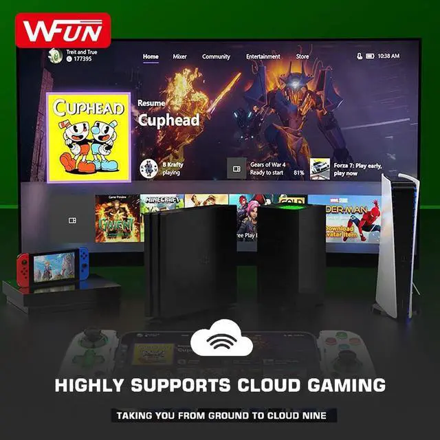 Alt view image 6 of 7 - Controller Gamepad D7 Wireless Stretching Gaming Gamepad Controller Mobile for Joystick Android IOS for Cloud Gaming green