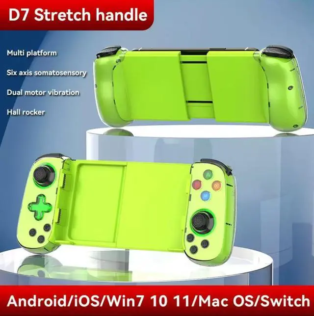 Main image of Controller Gamepad D7 Wireless Stretching Gaming Gamepad Controller Mobile for Joystick Android IOS for Cloud Gaming green