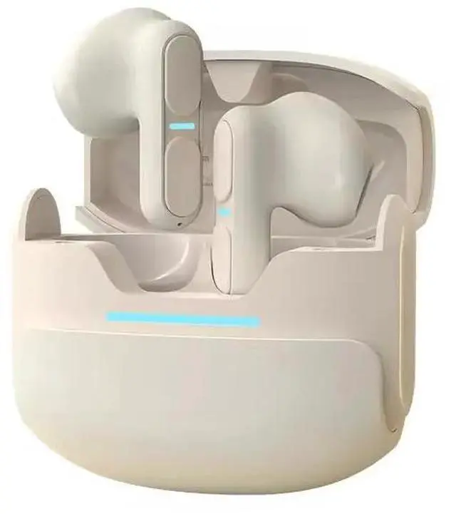 Main image of Bluetooth 5.3 Earbuds Wireless Gaming Headphones Low Latency High Bass Stereo Sound IPX5 Waterproof LED Display Touch Control Beige