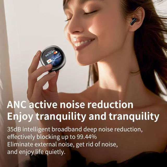 Alt view image 3 of 7 - LX30 Wireless Gaming Headset TWS Earbuds with ANC/ENC Wireless Charging Digital Display 5.4 Low Latency IPX4 Waterproof