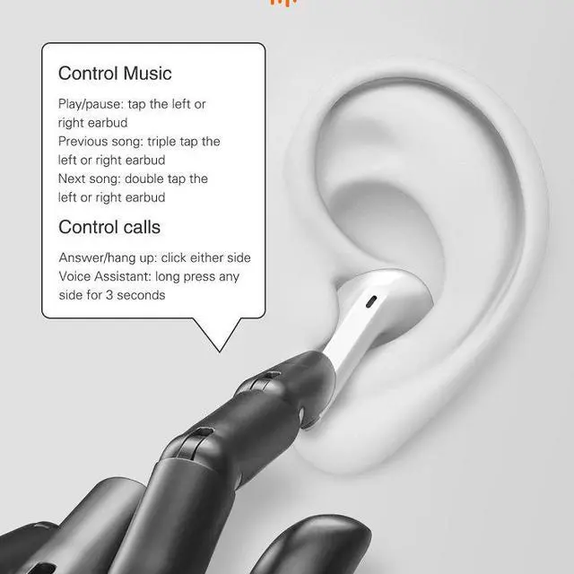 Alt view image 6 of 7 - T03 Wireless Earphone True Blue Tooth Gaming Headset Low Latency Music Touch Control Stereo Earbuds 5.3 TWS Mini Earphone White