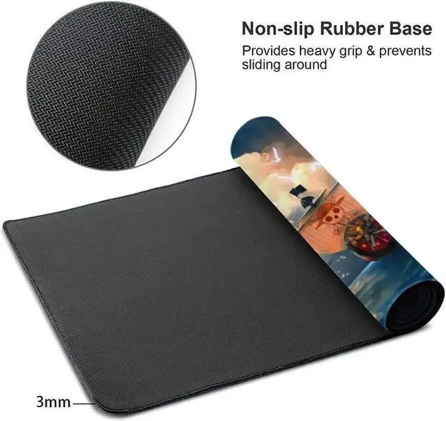 Alt view image 4 of 5 - Anime Mouse Pad, Extended Gaming Mouse Pad with Stitched Edges, Large Mouse pad with Non-Slip Rubber Base for Work & Gaming, Office & Home, 800x300mm