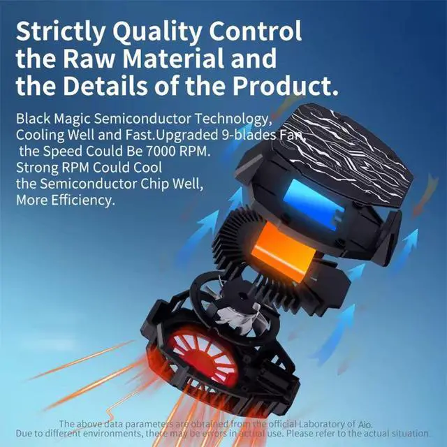 Alt view image 3 of 5 - Portable Mobile Cooling Fan Smartphone Radiator Game Handle Phone Holder Cellphone Cooler Pad Powerful Phone Cooler for Gaming