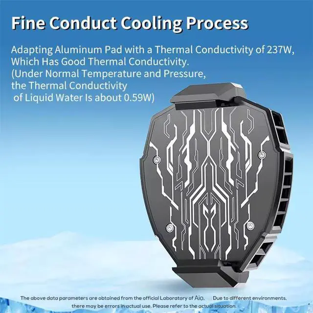 Alt view image 2 of 5 - Portable Mobile Cooling Fan Smartphone Radiator Game Handle Phone Holder Cellphone Cooler Pad Powerful Phone Cooler for Gaming