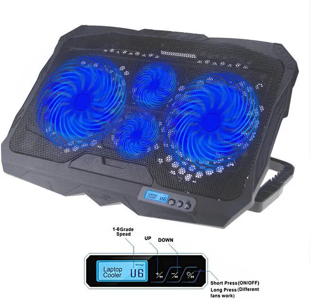 Main image of Gaming Cooler Laptop Cooling Pad 4 Fans Foldable Portable Adjustable Height Speed Dual USB Ports