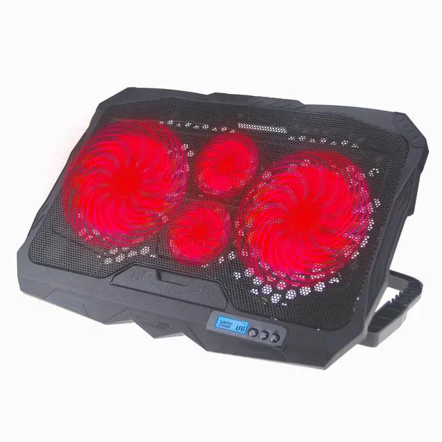 Alt view image 2 of 5 - Gaming Cooler Laptop Cooling Pad 4 Fans Foldable Portable Adjustable Height Speed Dual USB Ports