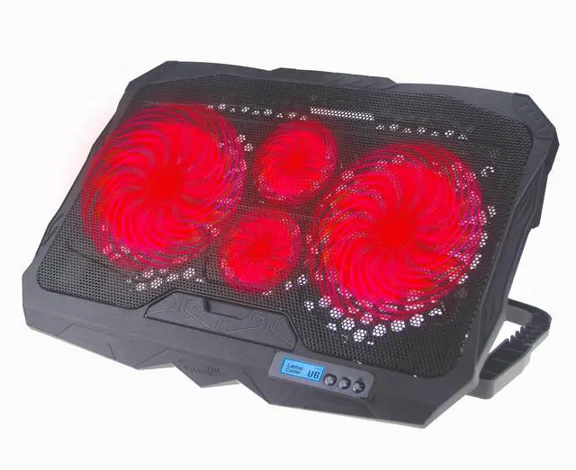 Main image of Gaming Cooler Laptop Cooling Pad 4 Fans Foldable Portable Adjustable Height Speed Dual USB Ports Red