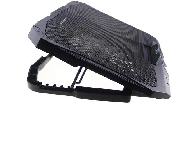 Alt view image 4 of 6 - Gaming Cooler Laptop Cooling Pad 4 Fans Foldable Portable Adjustable Height Speed Dual USB Ports Red