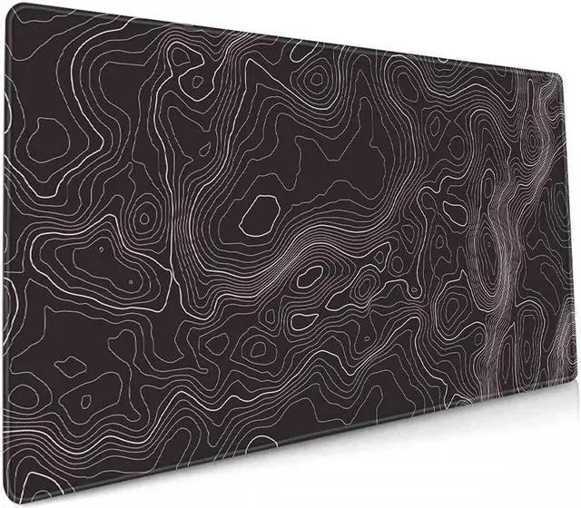 Main image of Large Gaming Mouse Pad Topographic Map Lines Contour Geographic Computer Keyboard Mouse Mat Desk Pad Non-Slip Desk Mat for Home Office Gaming Work, 35.4x15.7 in