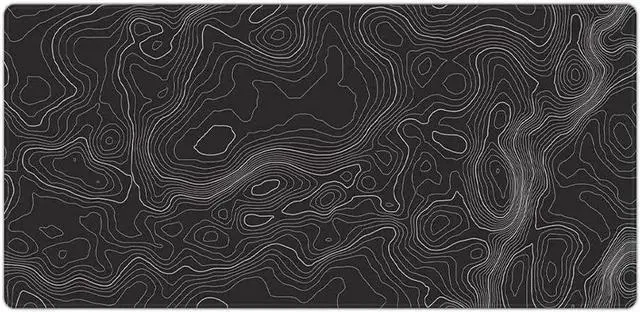 Alt view image 2 of 7 - Large Gaming Mouse Pad Topographic Map Lines Contour Geographic Computer Keyboard Mouse Mat Desk Pad Non-Slip Desk Mat for Home Office Gaming Work, 35.4x15.7 in