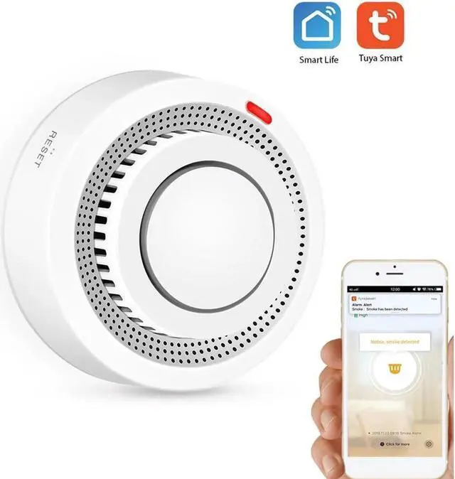 Main image of Wifi Smoke Detector Smart Fire Alarm Sensor Wireless Security System Smart Life Tuya APP Control Smart Home for Home Kitchen / Store / Hotel / Factory