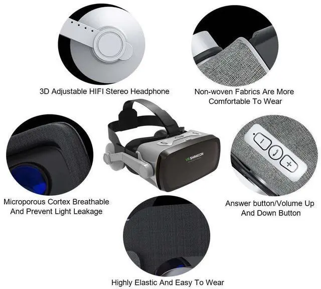 Alt view image 6 of 6 - VR Headset 3D Correct Myopia VR Glasses Virtual Reality Headset Gaming Real Games for VR Box Hardware