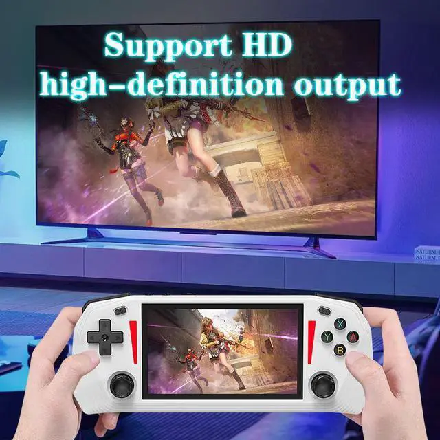 Alt view image 4 of 6 - G33 4.3'' IPS Screen Handheld Gaming Player 20+ Classic Emulators Support WIFI Online Portable Retro Video Handheld Game Console White 128GB