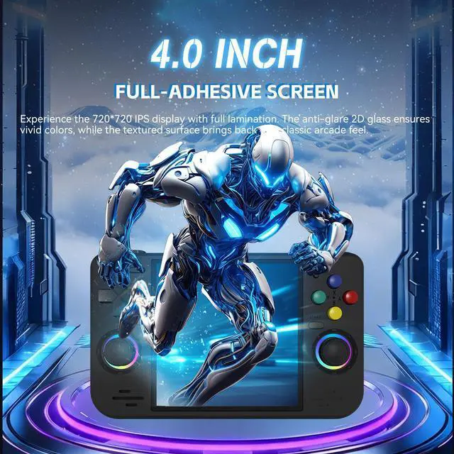 Alt view image 2 of 6 - RF40H 4 Inch IPS Screen Handheld Gaming Player Pocket 30+ Classic Emulators WiFi Portable Retro Handheld Game Console Translucent Green 64GB