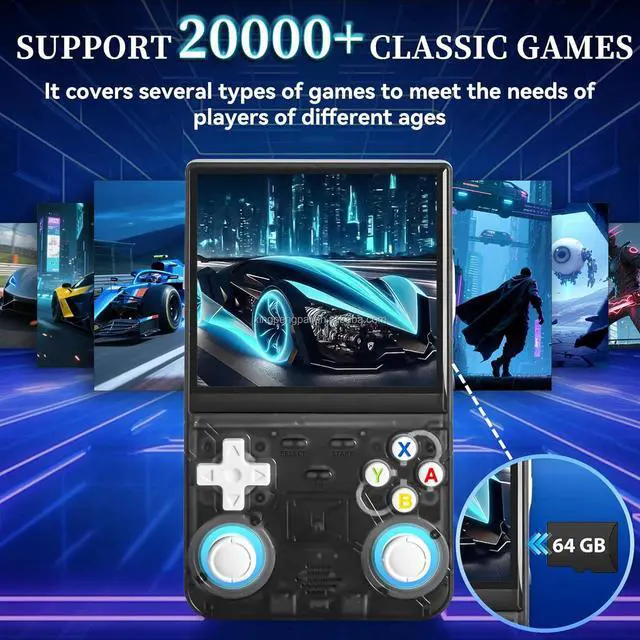 Alt view image 4 of 5 - R36 Ultra Wi-Fi Portable Retro Mini Gaming Console Open Source Video Player 20000+ Games Handheld Game Players MAh Black 128GB-40000+Games