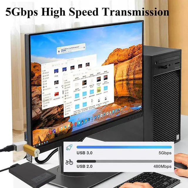 Alt view image 7 of 7 - USB 3.0 Hub Splitter 3-Port Portable USB Expander 1 Male to 2 USB2.0 A + 1 USB-3.0-A Female Charging&Data Transfer Adapters for Laptop,Mice,Car,Mac Pro,iMac,MacBook and More.(2Pack/White)