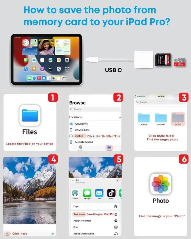 Alt view image 7 of 7 - USB C SD Card Reader, USB-C to SD/Micro SD Card Reader, 2in1 High-Speed Type C Camera Memory Card Adapter OTG Compatible with iPhone 15 and Above/iPad/Galaxy/MacBook Pro and More UBC C Devices
