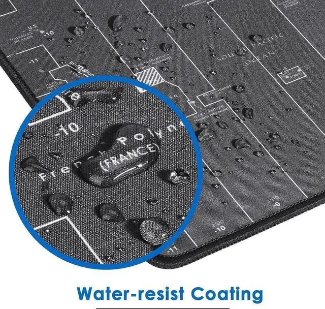 Alt view image 5 of 6 - Large Gaming Mouse Pad with Stitched Edges, Extended Mousepad with Superior Micro-Weave Cloth, Non-Slip Base, Water Resist Keyboard Pad, Desk Mat for Gamer, Office & Home, 31.5x11.8in World Map